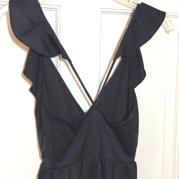 NWT Madewell black ruffle cross back midi dress, XS - Picture 3 of 7